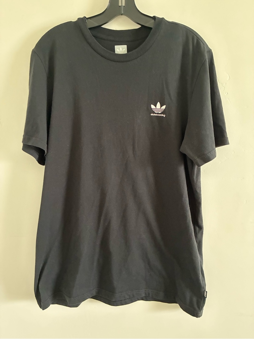 adidas Black Trefoil Skateboarding Logo Short Sleeve Tee